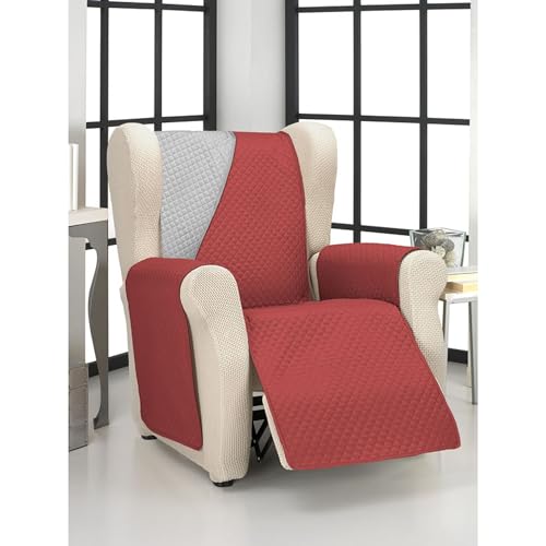 ECOMMERC3 Sesselbezug für 1-Sitzer-Sessel, vollständige Passform, für 1-Sitzer-Sessel und Relaxsessel, Rot/Grau von ECOMMERC3