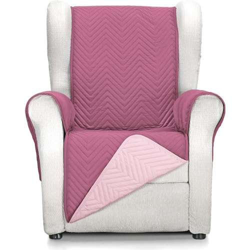 ECOMMERC3 Sesselbezug für 1-Sitzer-Sessel, vollständige Passform, für 1-Sitzer-Sessel und Relaxsessel, aubergine/Lachsfarben von ECOMMERC3