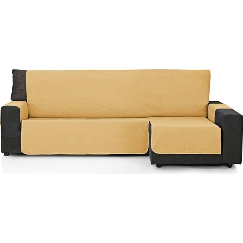 ECOMMERC3 Sofabezug Chaise Long 240 cm, geeignet für Chaise Long Eckteil rechts und Links - Sofabezug Chaise, lang, verstellbar, Senffarben von ECOMMERC3