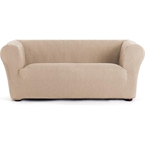 ECOMMERC3 | Sofabezug für 2-Sitzer, sehr elastisch, für Chester und Klippan, Beige, täglicher Schutz und Passform von ECOMMERC3