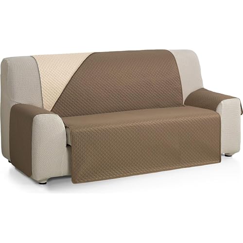 ECOMMERC3 Sofabezug für 3-Sitzer, XL, extra weich, verstellbar, mit Polsterung, Beige/Braun, wendbar ECOMMERC3 Sofabezug für 3-Sitzer, XL, extra weich, verstellbar, mit Polsterung, Beige/Braun, wendbar von ECOMMERC3