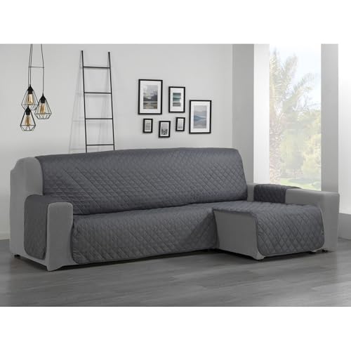 ECOMMERC3 Sofabezug für Chaiselongue, Größe 200, super verstellbar, Anthrazit, gepolstert und extra weich, 100% Made in Spain von ECOMMERC3