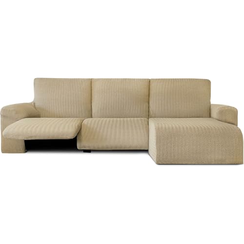 ECOMMERC3 Sofabezug für Chaiselongue, kurzes Eckteil rechts, mit Relaxfunktion, Beige, bielastisch, atmungsaktiv und einfach anzubringen, mit Schaumstoffen und Gummibändern ECOMMERC3 Sofabezug für Chaiselongue, kurzes Eckteil rechts, mit Relaxfunktion, Beige, bielastisch, atmungsaktiv und einfach anzubringen, mit Schaumstoffen und Gummibändern von ECOMMERC3