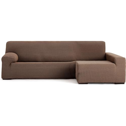 ECOMMERC3 Sofabezug für Chaiselongue, langes Eckteil rechts, sehr elastisch, bi-elastisch, Chaiselong-Sofabezug, Braun, mit Schaumstoffpolstern und Gummibändern zur Anpassung rechts oder Links ECOMMERC3 Sofabezug für Chaiselongue, langes Eckteil rechts, sehr elastisch, bi-elastisch, Chaiselong-Sofabezug, Braun, mit Schaumstoffpolstern und Gummibändern zur Anpassung rechts oder Links von ECOMMERC3