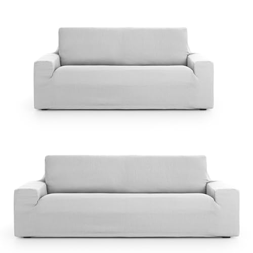 ECOMMERC3 Sofaüberwurf 3+2 Duo, universell und vielseitig, perlgrau, einfach anzubringen, für Rückenlehne, Sitz und Armlehnen von ECOMMERC3