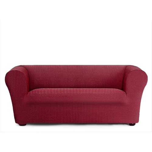 ECOMMERC3 Sofaüberwurf für 3-Sitzer, bi-elastisch, super elastisch, Chester und Klippan – Sofabezug, Bordeaux, atmungsaktiv, maximale Passform mit Schaumstoffen und Gummibändern von ECOMMERC3
