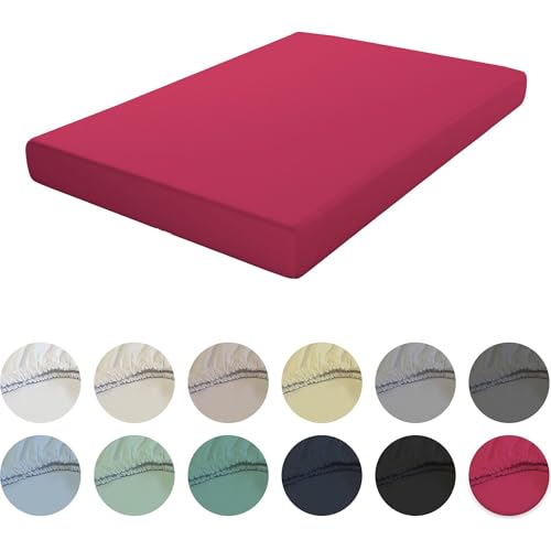 ECOMMERC3 Spannbettlaken, extra weich und bequem, für Betten mit 160 cm, Kirschrot, verstellbar, leicht zu waschen und strapazierfähig, Cherry ECOMMERC3 Spannbettlaken, extra weich und bequem, für Betten mit 160 cm, Kirschrot, verstellbar, leicht zu waschen und strapazierfähig, Cherry von ECOMMERC3
