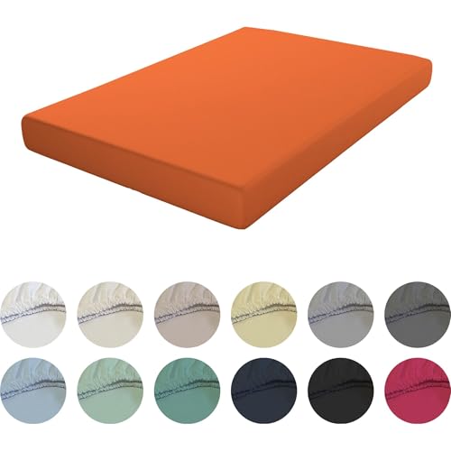 ECOMMERC3 Spannbettlaken, extra weich und bequem, für Betten mit 160 cm, Orange, verstellbar, leicht zu waschen und strapazierfähig ECOMMERC3 Spannbettlaken, extra weich und bequem, für Betten mit 160 cm, Orange, verstellbar, leicht zu waschen und strapazierfähig von ECOMMERC3