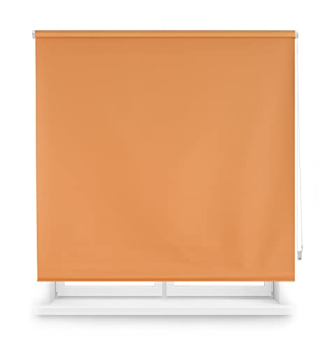 ECOMMERC3 | Verdunklungsrollo Thermisch Blackout Größe 120x175 - Kälte/Wärme Isolierende Stoffgröße 117x170 - Verdunklungsrollo Einfache Installation Farbe Orange von ECOMMERC3