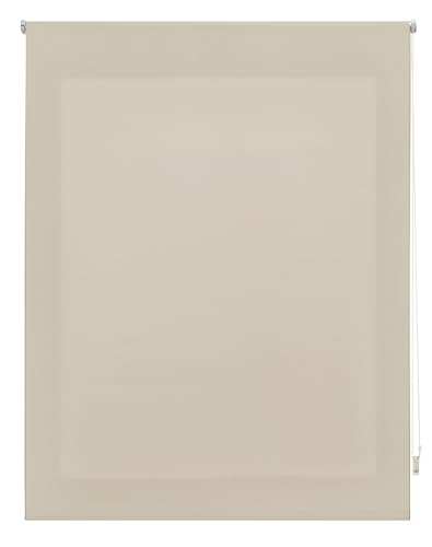 ECOMMERC3 | Transparentes Premium-Rollo, Größe 140 x 175 cm, Stoffgröße 137 x 170 cm, lichtdurchlässiges Rollo, Hellbraun von ECOMMERC3
