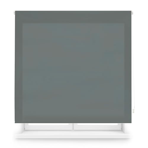 ECOMMERC3 | Transparentes Rollo nach Maß, 155 x 175 cm, einfache Installation, Stoffgröße 152 x 170 cm, Pastellgrau von ECOMMERC3