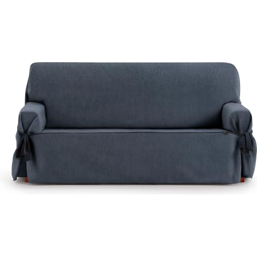 ECOMMERC3 Universal-Sofabezug für 2-Sitzer, einteiliges Design, mit Bändern, Blauer Sofabezug, 4-Punkt-Befestigung von ECOMMERC3