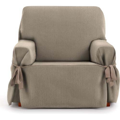 ECOMMERC3 Universeller Sofabezug für 1-Sitzer, einteiliges Design, mit Bändern, Taupe, 4-Punkt-Befestigung ECOMMERC3 Universeller Sofabezug für 1-Sitzer, einteiliges Design, mit Bändern, Taupe, 4-Punkt-Befestigung von ECOMMERC3