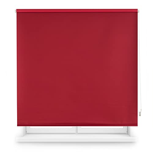 ECOMMERC3 | Verdunklungsrollo Thermisch Blackout Größe 120x230 - Kälte/Wärme Isolierende Stoffgröße 117x225 - Verdunklungsrollo Einfache Installation Farbe Bordeauxrot von ECOMMERC3