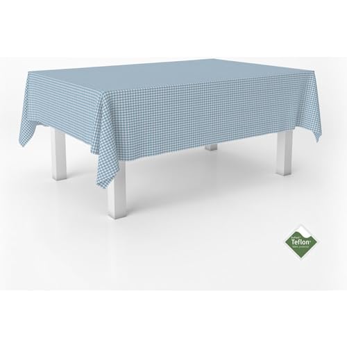 ECOMMERC3 Vichy Tischdecke, schmutzabweisend, rechteckig, Größe 100 x 140 cm, Vichy-Tischdecke, extra weich und wasserdicht, Blau von ECOMMERC3