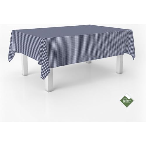 ECOMMERC3 Vichy Tischdecke, schmutzabweisend, rechteckig, Größe 100 x 140 cm, Vichy-Tischdecke, extra weich und wasserdicht, Marineblau von ECOMMERC3