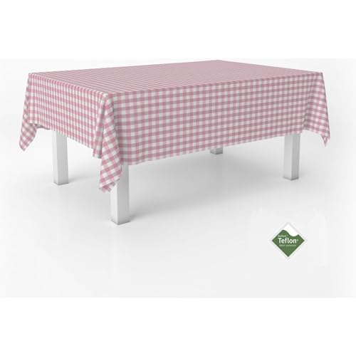 ECOMMERC3 Vichy Tischdecke, schmutzabweisend, rechteckig, Größe 100 x 140 cm, Vichy-Tischdecke, extra weich und wasserdicht, Rosa von ECOMMERC3