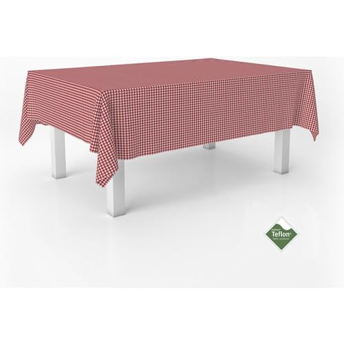 ECOMMERC3 Vichy Tischdecke, schmutzabweisend, rechteckig, Größe 100 x 140 cm, Vichy-Tischdecke, extra weich und wasserdicht, Rot von ECOMMERC3