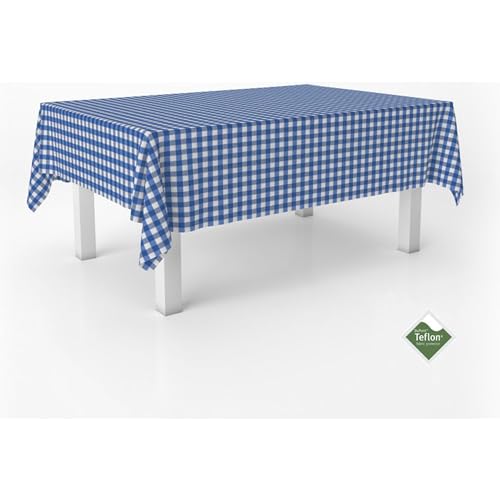 ECOMMERC3 Vichy Tischdecke, schmutzabweisend, rechteckig, Größe 140 x 140 cm, Vichy-Tischdecke, extra weich und wasserdicht, Königsblau von ECOMMERC3