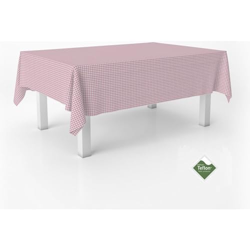 ECOMMERC3 Vichy Tischdecke, schmutzabweisend, rechteckig, Größe 180 x 140 cm, Vichy-Tischdecke, extra weich und wasserdicht, Rosa von ECOMMERC3