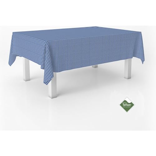 ECOMMERC3 Vichy Tischdecke, schmutzabweisend, rechteckig, Größe 220 x 140 cm, Vichy-Tischdecke, extra weich und wasserdicht, Königsblau von ECOMMERC3