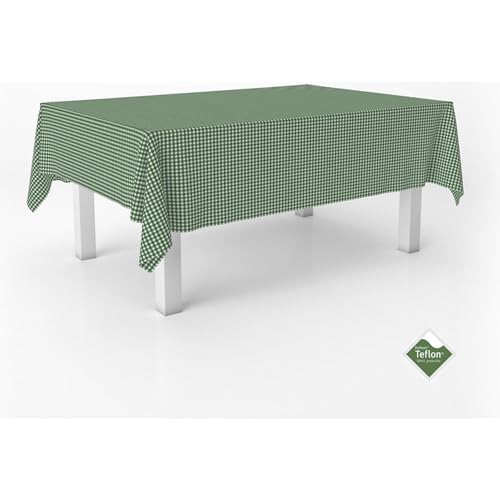 ECOMMERC3 Vichy Tischdecke, schmutzabweisend, rechteckig, Größe 260 x 140 cm, Vichy-Tischdecke, extra weich und wasserdicht, Flaschengrün von ECOMMERC3