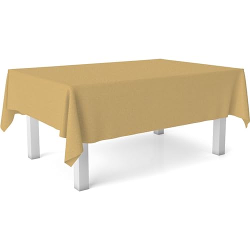 ECOMMERC3 Wachstuch, Größe 200 x 140 cm, fleckenabweisend, Tischdecke, senffarben, 100, Durchdringen von Flüssigkeiten, Senf von ECOMMERC3