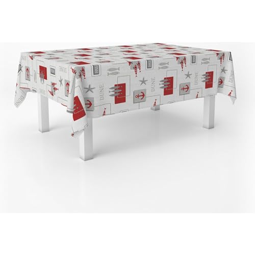 ECOMMERC3 Wachstuch, rechteckig, Größe 200 x 140 cm, Stil, Haltbarkeit und einfache Reinigung für Ihren Tisch – Wachstuch-Tischdecke, schmutzabweisend und wasserdicht, Rot von ECOMMERC3
