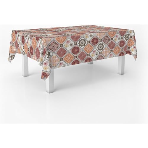 ECOMMERC3 Wachstuch, rechteckig, Größe 220 x 140 cm, Stil, Haltbarkeit und einfache Reinigung für Ihren Tisch – Wachstuch-Tischdecke, schmutzabweisend und wasserdicht, Rot von ECOMMERC3