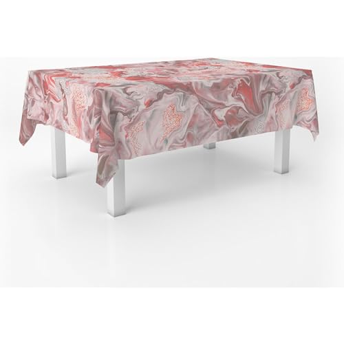 ECOMMERC3 Wachstuch, rechteckig, Größe 220 x 140 cm, Stil, Haltbarkeit und einfache Reinigung für Ihren Tisch – Wachstuch-Tischdecke, schmutzabweisend und wasserdicht, Rot von ECOMMERC3