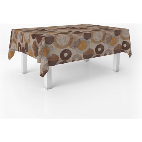 ECOMMERC3 Fleckabweisende Tischdecke für rechteckigen Tisch, Größe 240x140 cm | Schmutzabweisende Tischdecke, extra weich und wasserdicht, TAMBRE BRAUN von ECOMMERC3