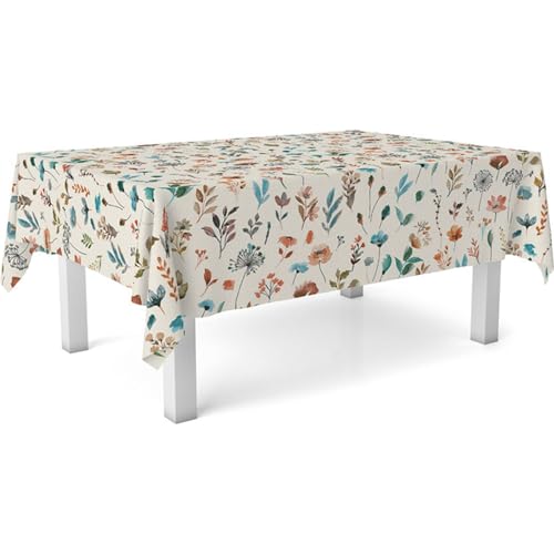 ECOMMERC3 Fleckabweisende Tischdecke für rechteckigen Tisch, Größe 200x140 cm | Schmutzabweisende Tischdecke, extra weich und wasserdicht, Garden BEIGE von ECOMMERC3