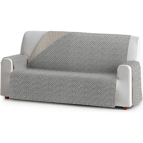 ECOMMERC3 Wendbarer Sofabezug, für 2-Sitzer, praktischer und vielseitiger Schutz, wendbar, Grau, einfach anzubringen, ideal für Sofas und Haustiere von ECOMMERC3