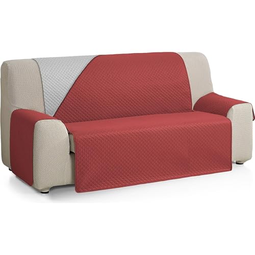 ECOMMERC3 Wende-Sofabezug für 2-Sitzer, XL, Sofabezug, extra weich und maximale Anpassung, Rot/Grau von ECOMMERC3