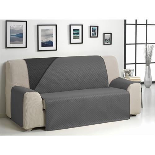 ECOMMERC3 Wende-Sofabezug für 2-Sitzer-Sofa, XL, extraweich und maximale Anpassung, Anthrazit/Schwarz von ECOMMERC3