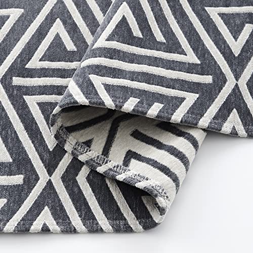 ECOMMERC3 Moma Teppich für Wohnzimmer, Grau, 120 x 180 cm, sehr weich und gepolstert, waschbar, aus weichem Polyester, mit elegantem Design, ideal für die Dekoration jeden Raum von ECOMMERC3