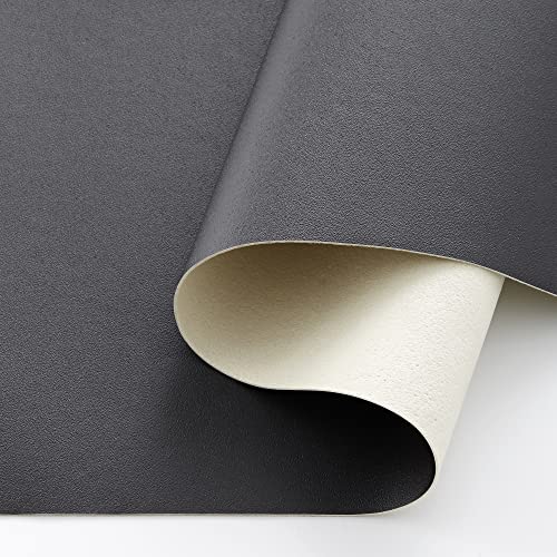 ECOMMERC3 Solid - Großer Vinyl Teppich Schwarz 90 x 120 cm | Pflegeleichter Rutschfester Läufer, ideal für Flure, Küchen und Außenbereiche von ECOMMERC3