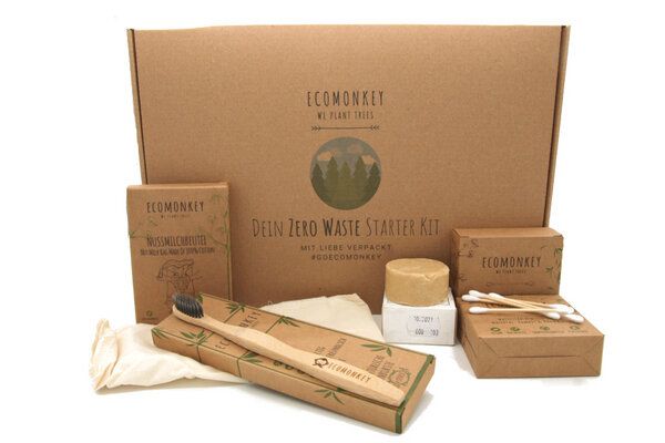 ECOMONKEY ZERO WASTE STARTER KIT MIT NUSSMILCHBEUTEL | DAS PERFEKTE GESCHENK-SET FÜR DEN START IN EIN NACHHALTIGES LEBEN von ECOMONKEY