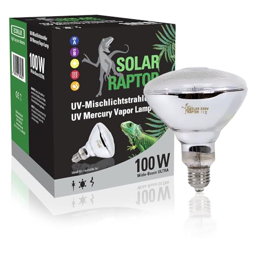 ECONLUX SOLAR RAPTOR UV Mischlichtstrahler, 100W, Metalldampflampe für Terrarien, Terrarienstrahler mit UV-A und UV-B Strahlung von ECONLUX