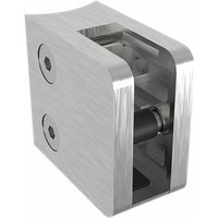 Economy - Glasklemmbeschlag für Rundrohr 42,4mm, eckig, Edelstahl geschliffen V2A von ECONOMY