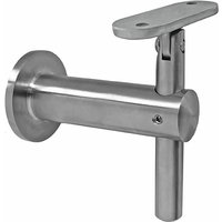 Economy - Handlaufträger mit Gelenk, mit Anschraubplatte, Wandabstand 80 mm, Edelstahl von ECONOMY