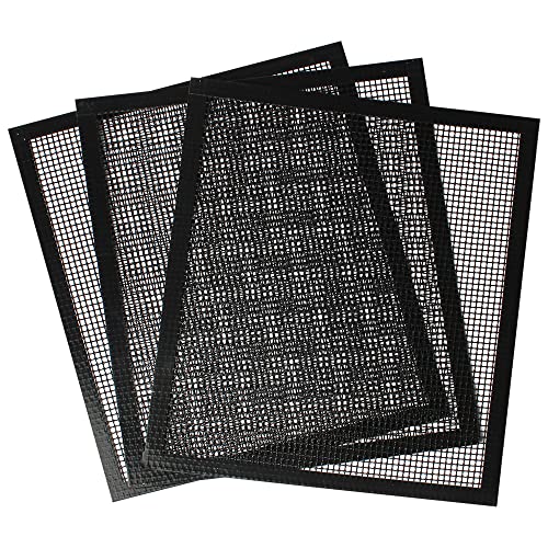 ECOOPTS BBQ Grill Mesh Mat Set 3 PCS Non Stick Grilling Mesh Reusable Heat Resistant BBQ Teflon Grill Mats for Grilling Meat,Veggies, Cooking, Backing-30x33cm (3PCS) von ECOOPTS
