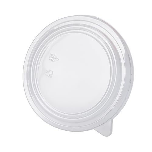 ECOPICNIC 50 Stück Rund PET-Deckel, 185mm Durchmesser für 1100/1300ml Salatschalen | Transparente, recycelbare Deckel für kalte und warme Speisen von ECOPICNIC