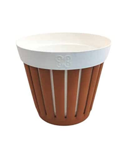 ECOPLAST S.r.l. Kreta Terrakotta/Weiß Vase d.25, wie abgebildet von ECOPLAST S.r.l.