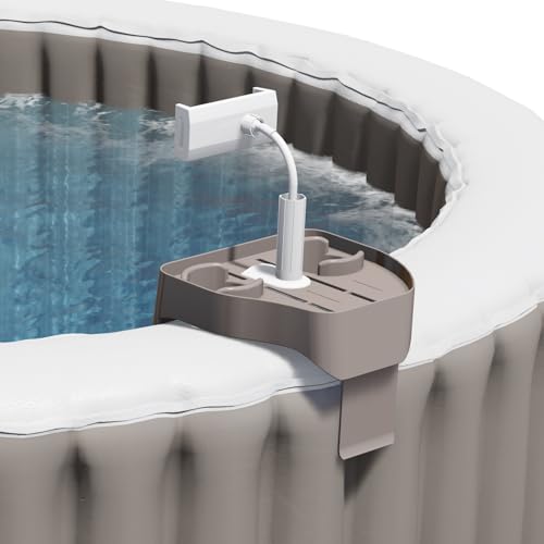 ECO POOLTECH 3-in-1 Verstellbares Whirlpool Tisch Tablett mit Getränkehalter und Handyhalter, passend für Outdoor Aufblasbarer Pools/Spa Ablagetablett, Multifunktionaler Pool Zubehör ECO POOLTECH 3-in-1 Verstellbares Whirlpool Tisch Tablett mit Getränkehalter und Handyhalter, passend für Outdoor Aufblasbarer Pools/Spa Ablagetablett, Multifunktionaler Pool Zubehör von ECOPOOLTECH