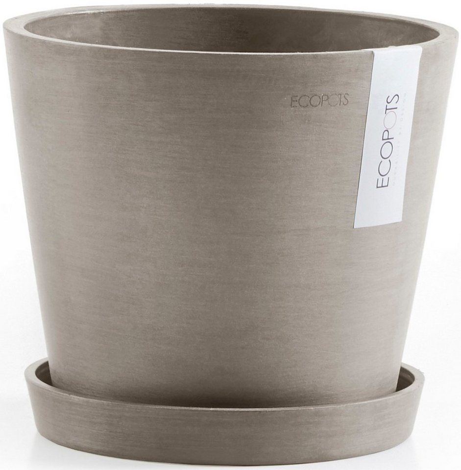 ECOPOTS Blumentopf Amsterdam 20 + Wassersystem Taupe, für innen und außen: frostsicher, bruchsicher und lichtbeständig von ECOPOTS