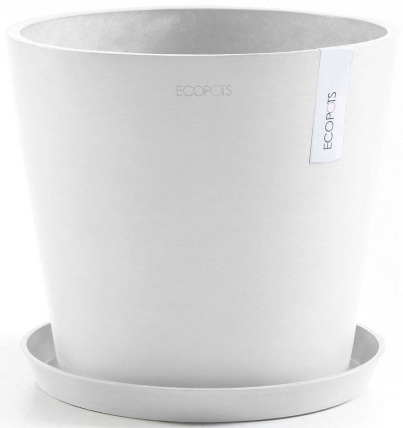 ECOPOTS Blumentopf Amsterdam 40 Weiß, für innen und außen: frostsicher, bruchsicher und lichtbeständig von ECOPOTS