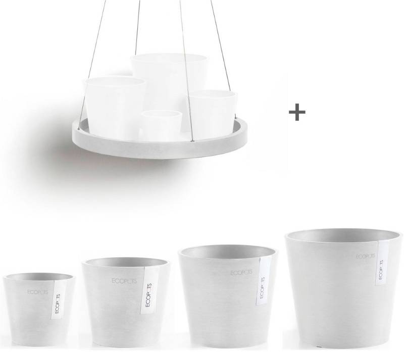 ECOPOTS Blumentopf Amsterdam Mini (Set, 4 St), verschiedene Größen mit passendem Untersetzer Ø36cm von ECOPOTS
