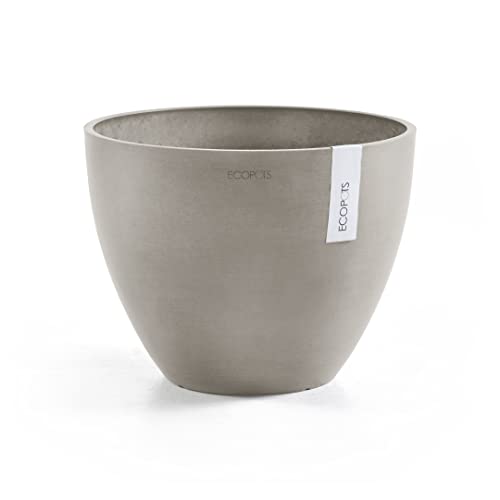 Ecopots Blumentopf Antwerp Braun Grau - Durchmesser Ø 40 cm rund groß - Pflanzentopf aus Recycling Kunststoff - Übertopf modern für Indoor und Outdoor von Ecopots