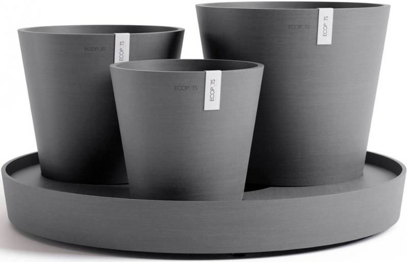 ECOPOTS Blumentopf Dubai Grau, für innen und außen: frostsicher, bruchsicher und lichtbeständig von ECOPOTS